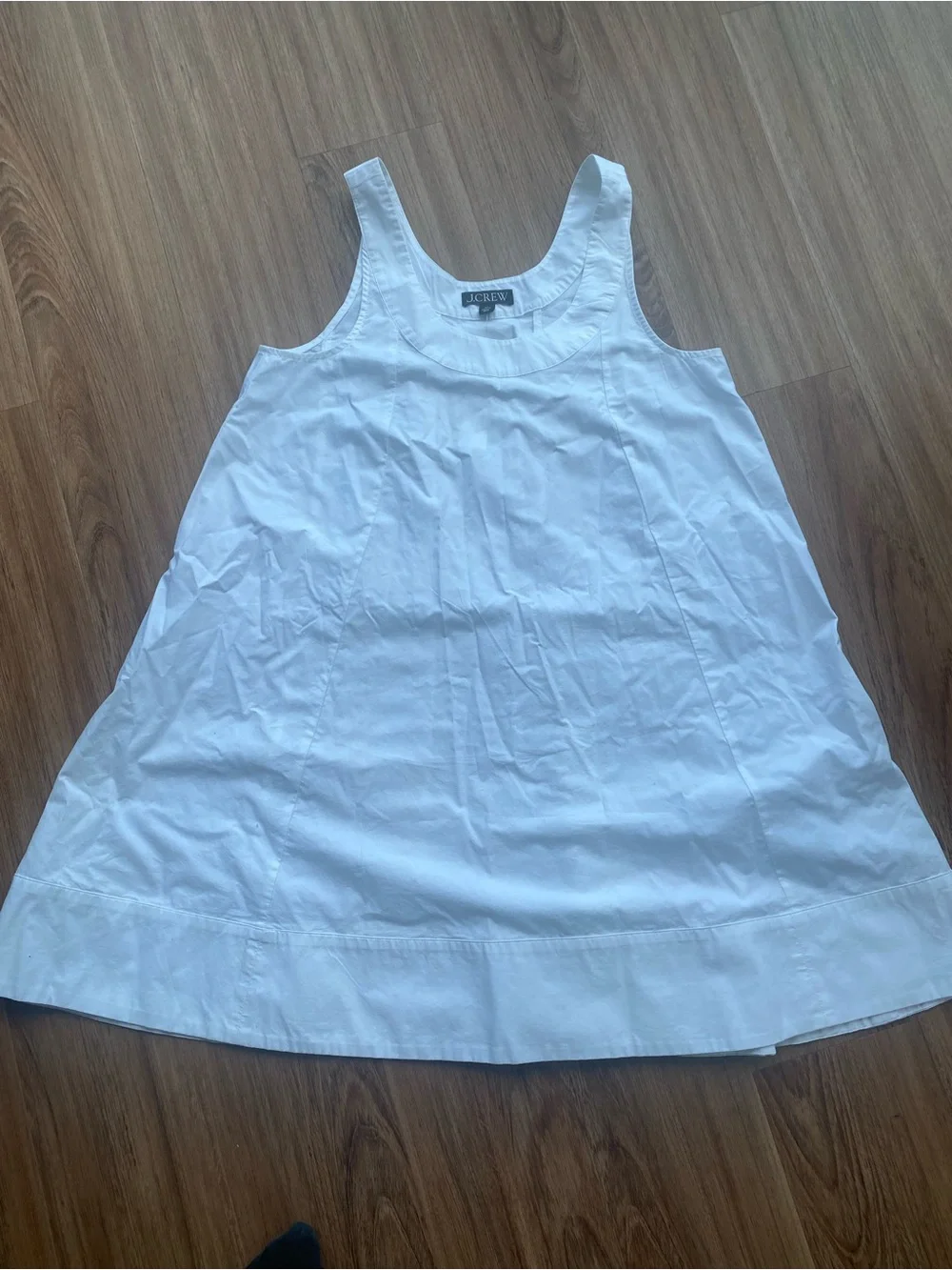 NWT J. Crew White scoopneck shift dress in cotton poplin